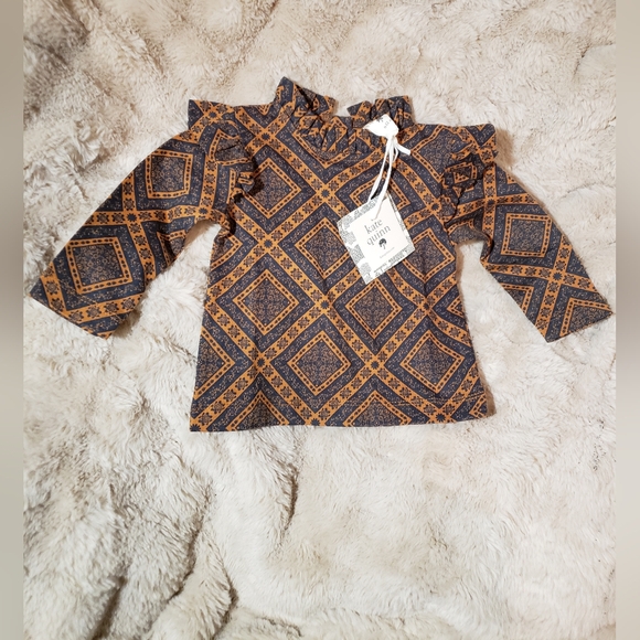 NWT Kate Quinn / Cottage LS Thick Ruffle Tee / Bandana Spice / Organic cotton - Picture 8 of 11